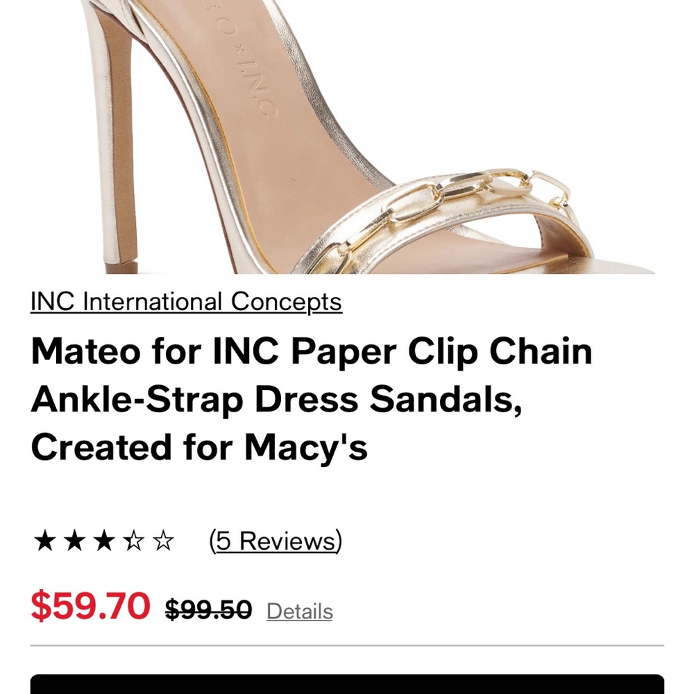 Inc Gold Heels